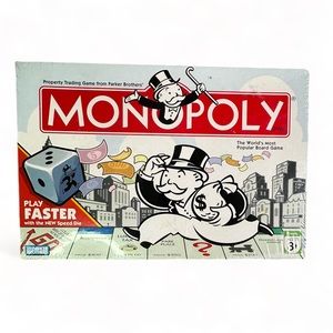Parker Brothers Monopoly Property Trading Board Game With Speed Die NWT